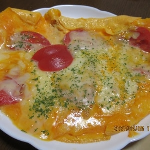 トマトととろ～りチーズのオープンオムレツ